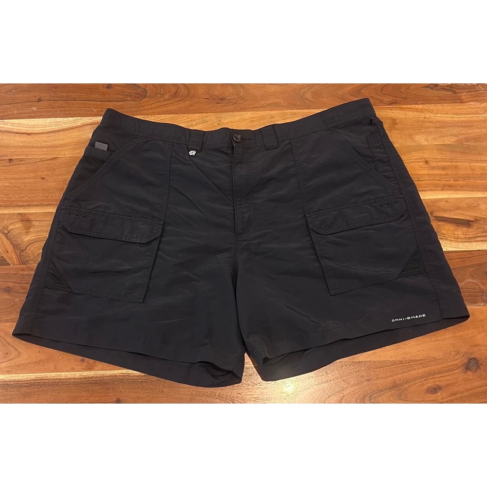Columbia PFG Brewha II Shorts Mens 44 Black Omni-Shade Fishing Cargo 6 Inseam
